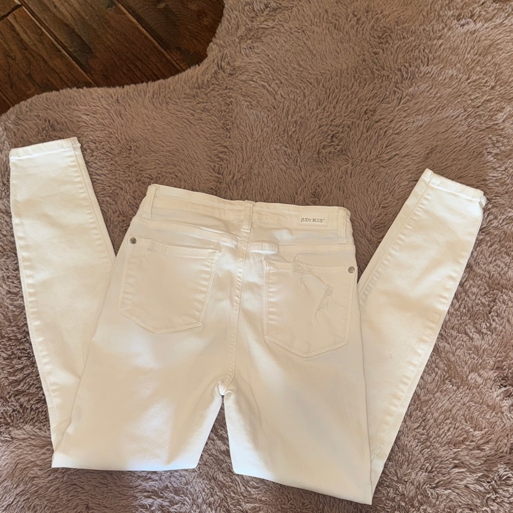 Judy Blue Women's White Distressed Denim Skinny Jeans Skinny Fit size 3 / 26 - Picture 10 of 16